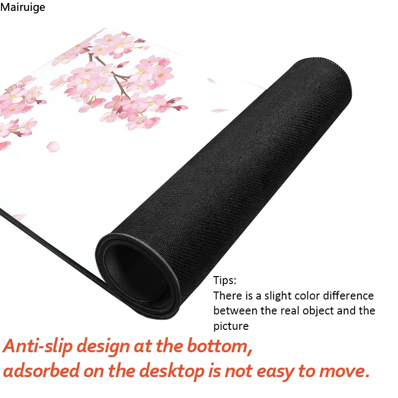 Tapis de souris Sakura Scenery, grand tapis de souris de jeu en caoutchouc antidérapant, Durable, bord de couture épais, adapté au bureau et au jeu