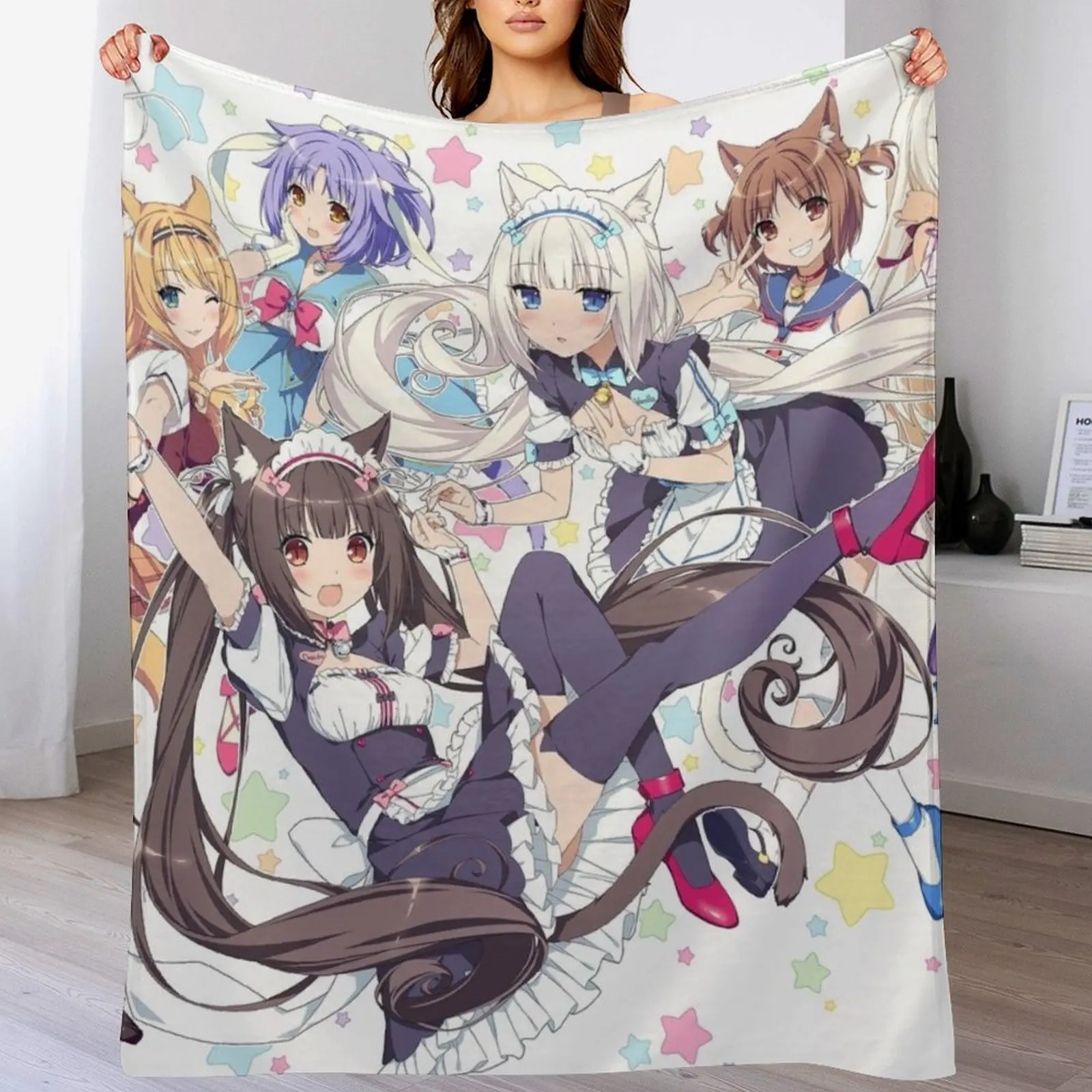 Nekopara 3 Throw Blanket Bed linens Quilt Giant Sofa Blankets