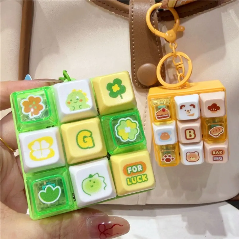 Bag Ornament Animal 9 Keyboard Key Electronic Luminous Mechanical Keyboard Keychain Fingertip Button Key Ring Finger