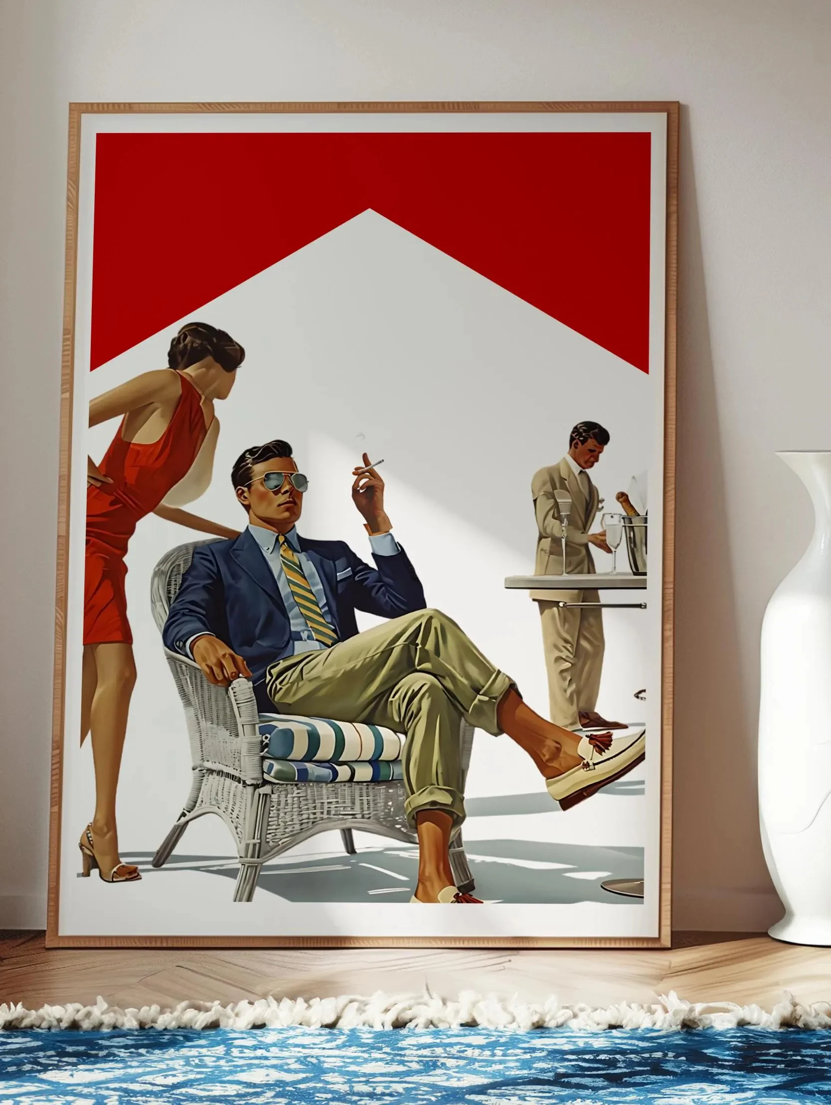 Vintage Style Cigarette Theme Canvas Wall Art Print Poster Retro Home Decor Man Cave Gift for Tobacco Enthusiasts