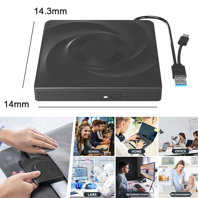 Imagem -06 - Blu-ray Externa para Laptop Windows 11 10 Mac bd cd Dvd +rw Unidades Ópticas com Bolsa de Armazenamento Leitor de Gravador de Dvd Unidade