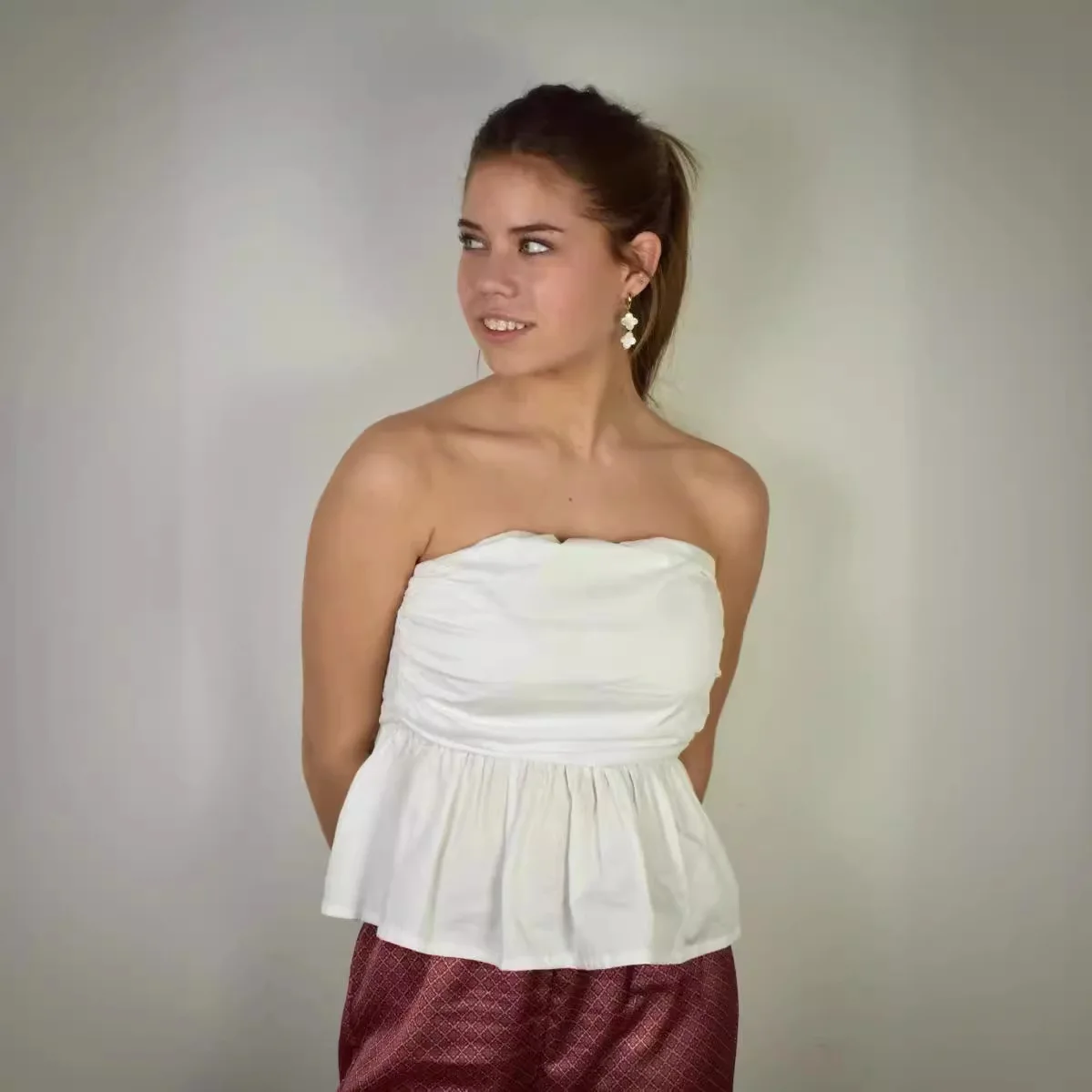 2024 Fashion Pleated Patchwork Vest Top Women Summer Casual Solid Color Strapless Backless Slim Streetwear Y2k Vest Top
