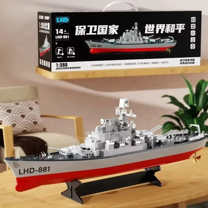 23.6Inch Schaal Rc Slagschip Oorlogsschip Boten Groot Schip Elektrische Afstandsbediening Simulatie Strijd Militair Spel Speelgoed Jongens Gif