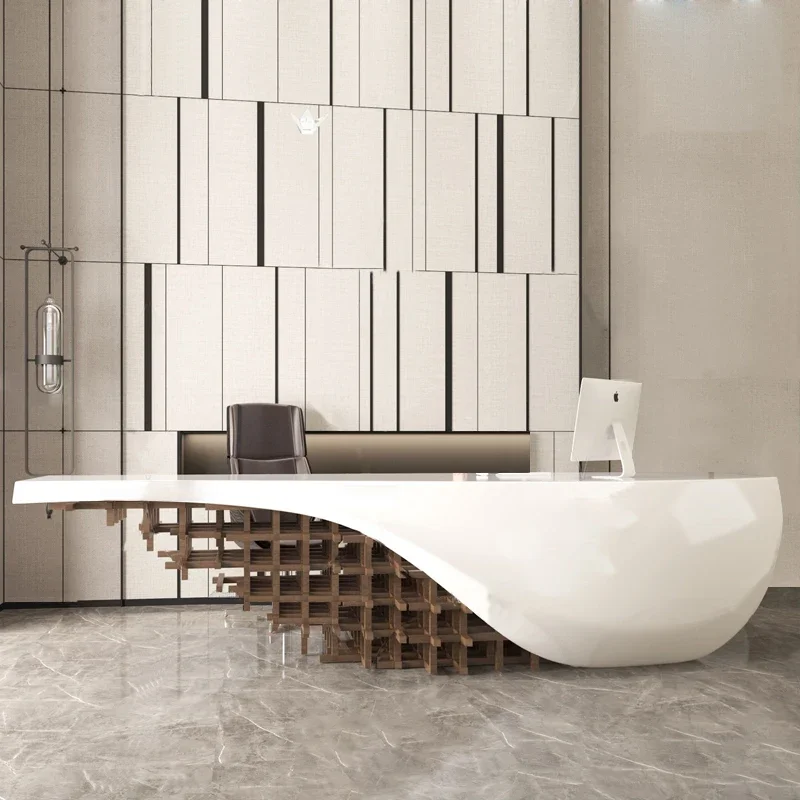 Creative Paint Reception Desks Company Simple Modern