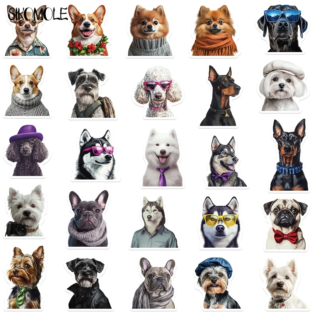 10/30/50PCS Funny Animals Pet Dog PVC Stickers Aesthetic Art DIY Decoration Toy Kid Travel Luggage Decal Graffiti Sticker Pack
