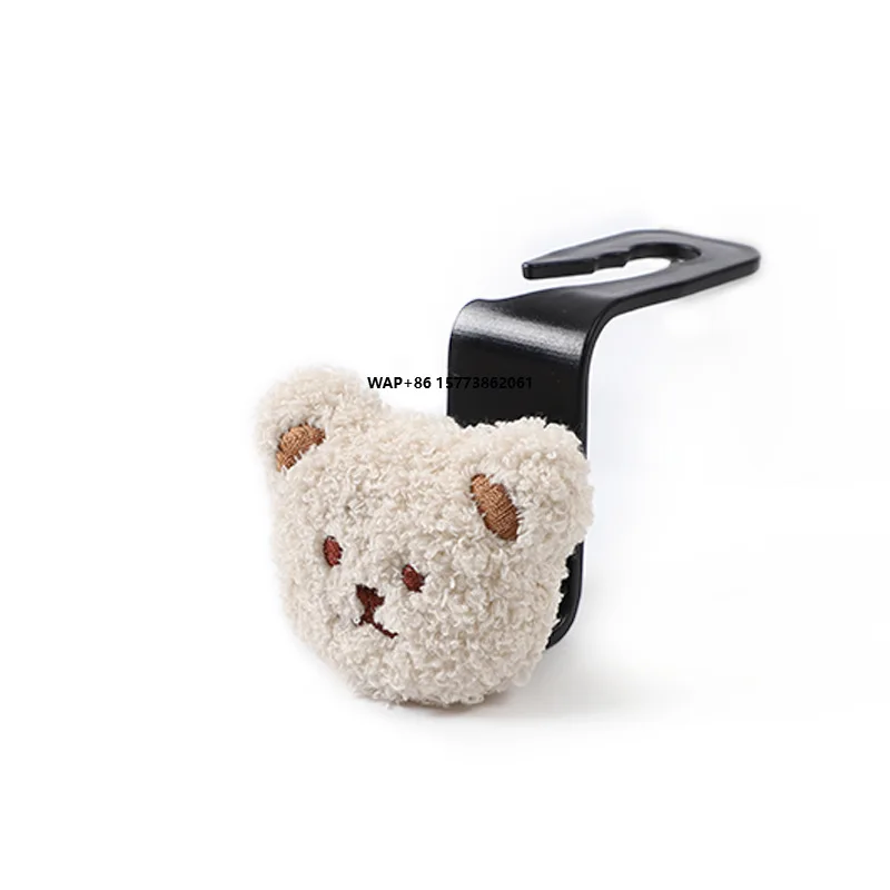 

Very cute plush bear car storage organizer hanger different colors car backseat hook design interior accessories