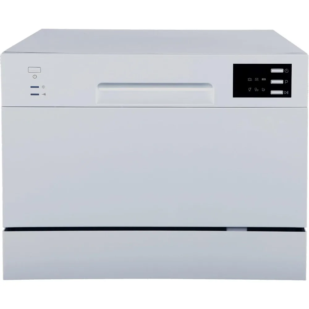 

Compact Countertop Dishwasher/Delay Start Energy Star Portable Dishwasher with Stainless Steel Interior and 6 Place Settings