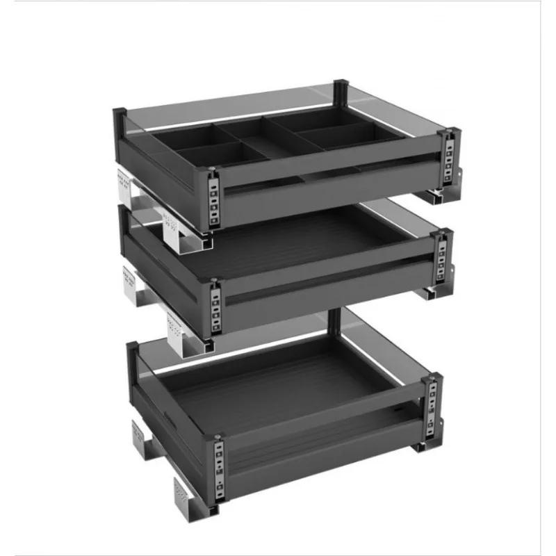 

Kitchen cabinets, storage functions, tools, three-layer aluminum alloy basket, pot storage, drawer separation, seasoning