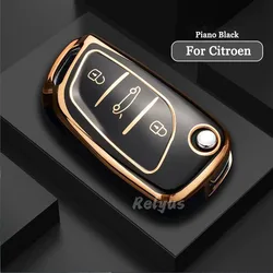 TPU Car Flip Key Case Cover Fob for Citroen C1 C2 C3 C4 C5 XSARA PICA For Peugeot 306 407 807 For DS DS3 DS4 DS5 DS6 Accessories