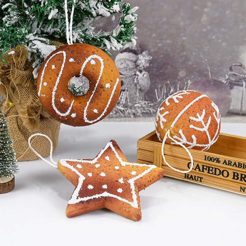 Christmas Foam Ball Ornaments Christmas Tree Snowflake Gingerbread Man Hanging Pendant Decoration For Home Navidad New Year Gift