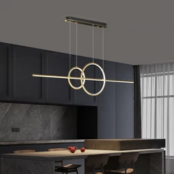 Simple Modern Led Chandeliers Dining Table Lamps Living Bedroom Black Gold Dining Room Chandeliers Home Indoor Lighting Fixtures