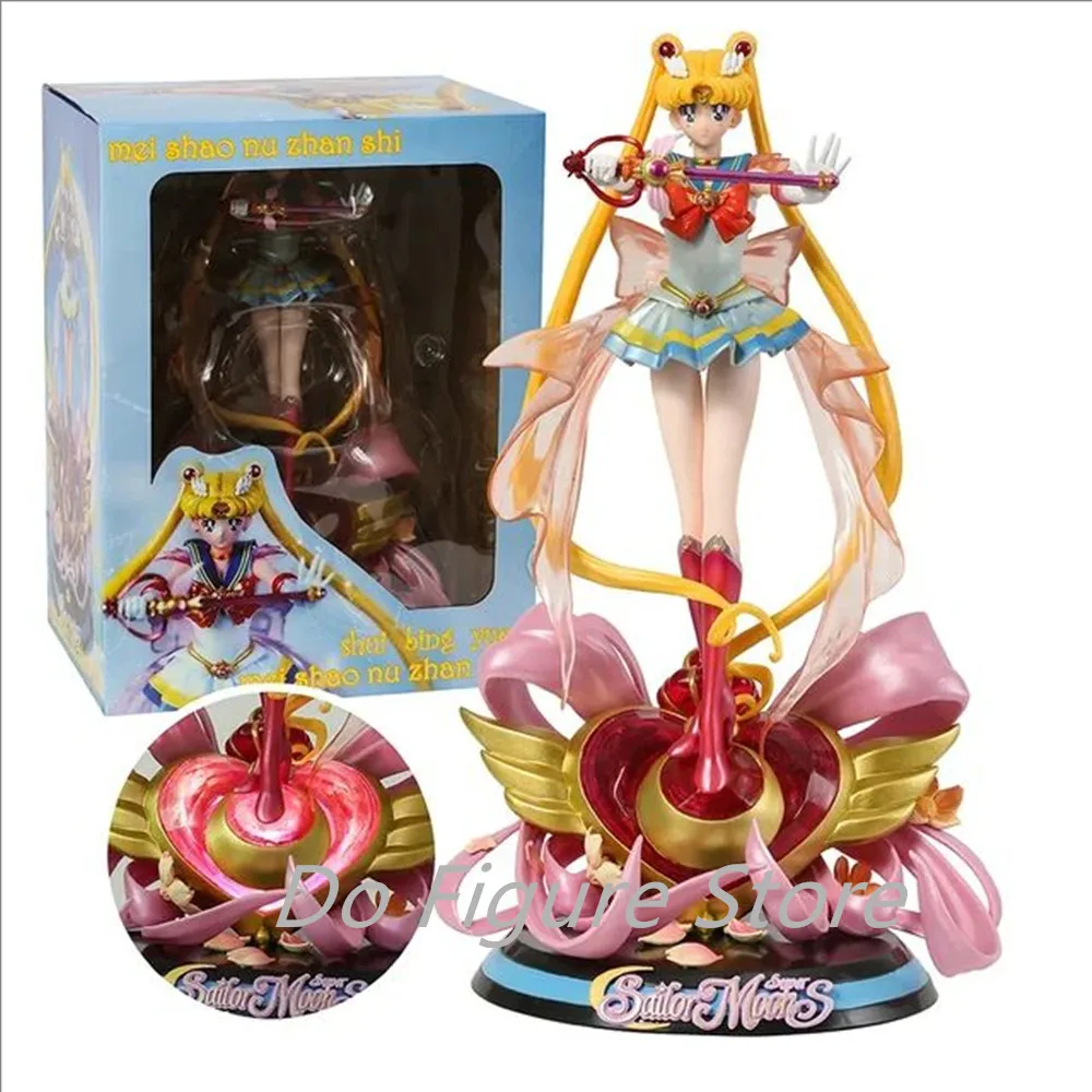 34cm Anime Super Sailor Moon Tsukino Usagi Action Figure Pvc Figurine Statue Cartoon Character Model Collection Doll Kids Gifts