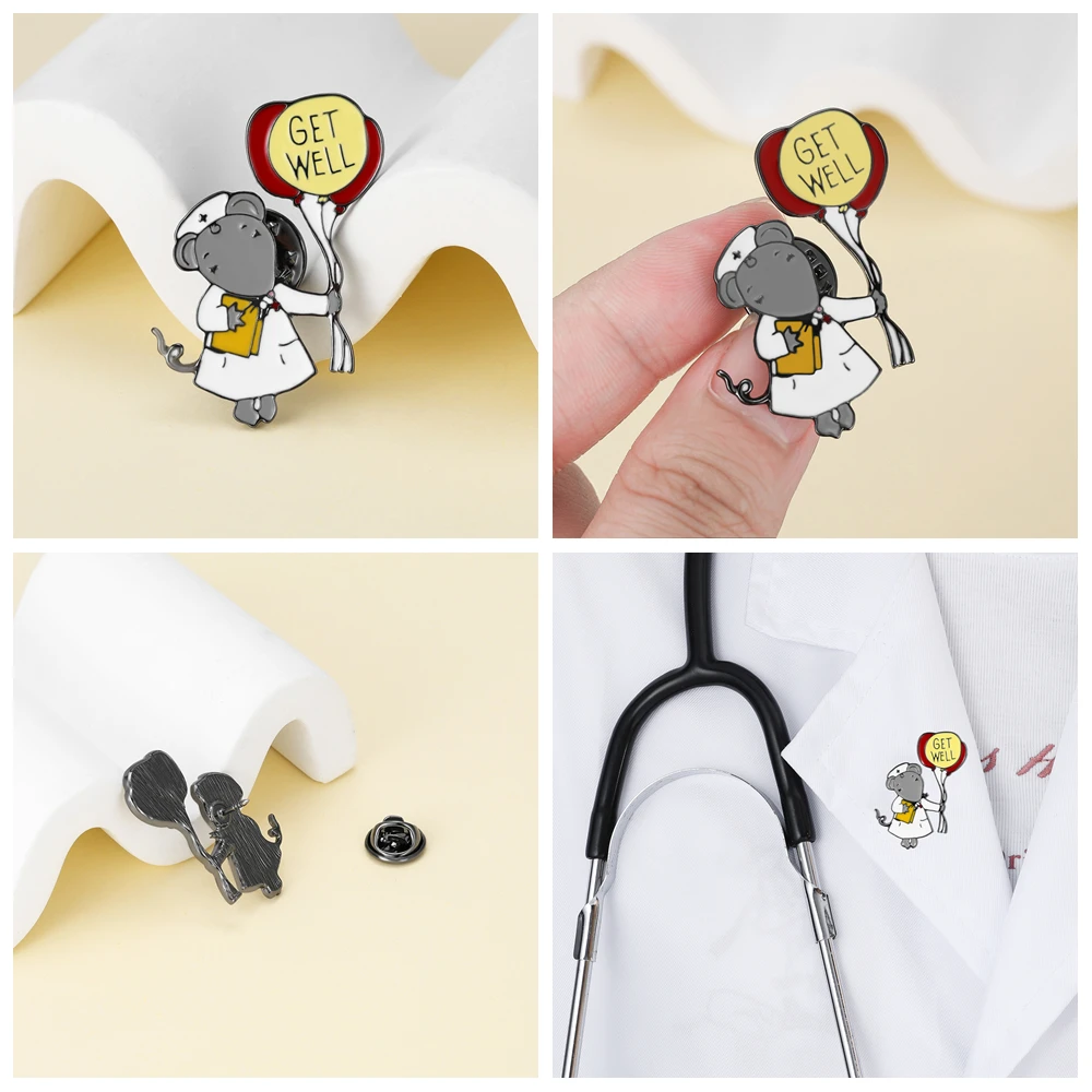 Hanreshe Enamel Pins Brooch Set Medical Science Theme Jewelry Doctor Nurse Backpack Lapel Bag Badge Accessories Gifts