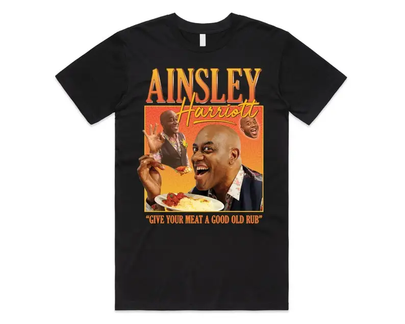 Ainsley Harriott Homage T-shirt Top Casual Retro Extra Large Fun 90s Icon Women's