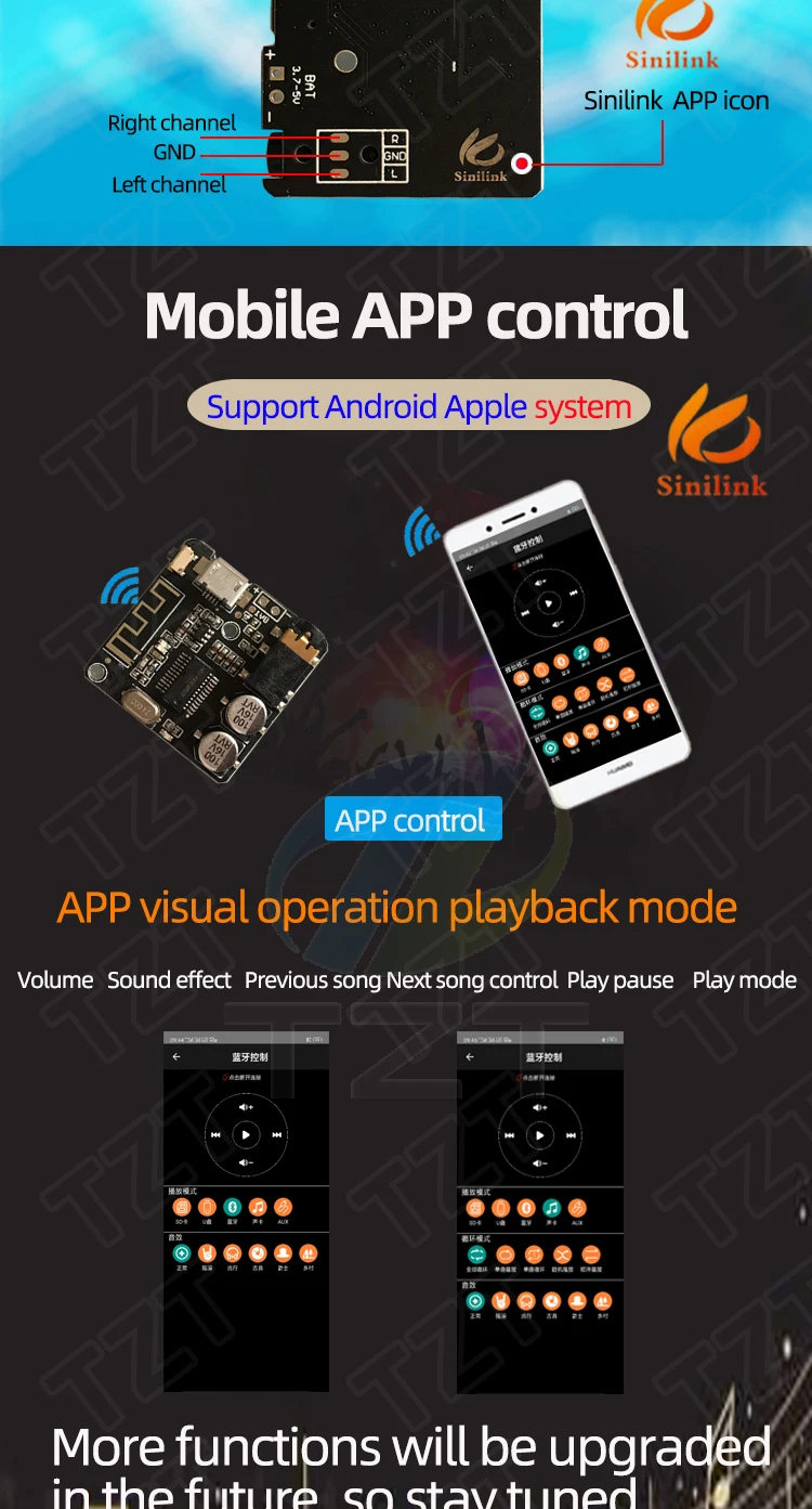 Bluetooth Audio Receiver Board Bluetooth 5.0 MP3 verlustfreie Platine Wireless Stereo Musik mit Leistungsverstärkermodul – Detail 9