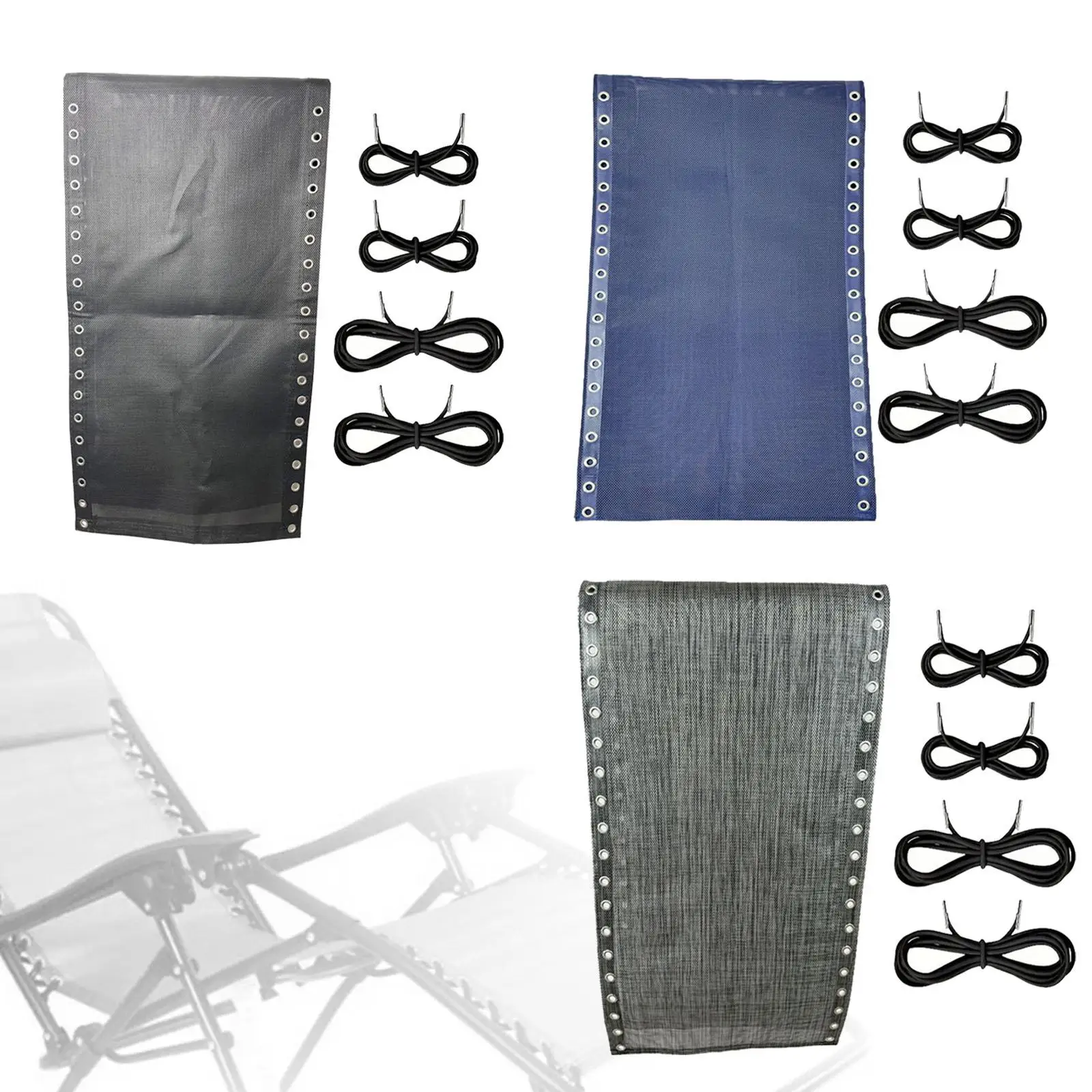 Outdoor Lounge Chair Thick Fabric Recliner Cloth Mesh Folding Chair Replacement Breathable Sling Patio Cover for Terrace Seating