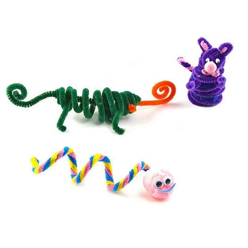 Colorful Pipeline Cleaner Toy Handmade DIY Twist Stick Educational Twist Stick Color Hair Root Tops