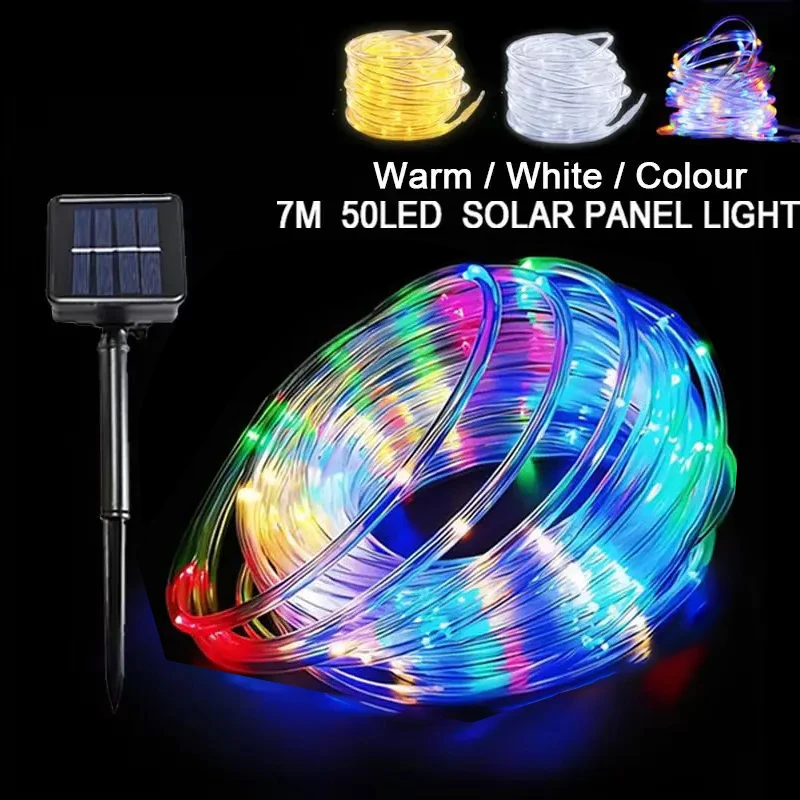 

32m/22m/12m/7m Outdoor Solar Rope Light Waterproof Garden Christmas Decoration Xmas Garland Tube String Light Fairy Strip