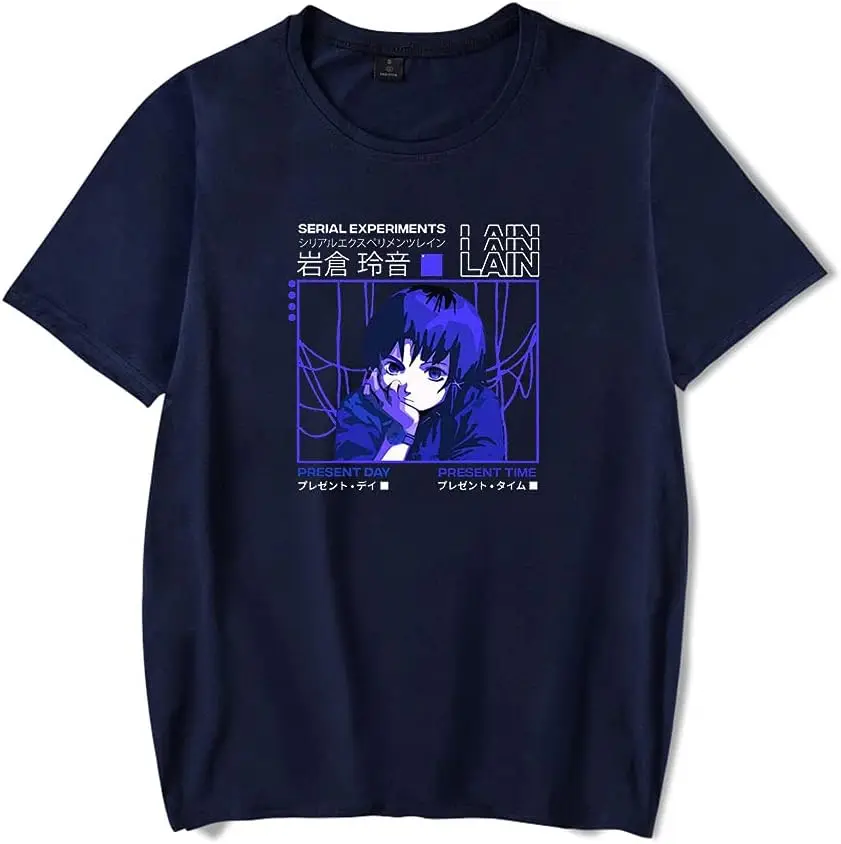 Serial Experiments Lain New Anime T-Shirt Merch Casual Short Sleeved T Shirt Unisex Tee New Fashion Top Tees