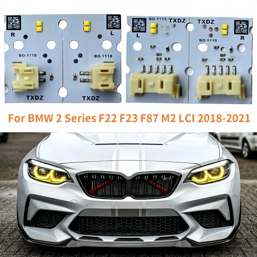 

Чипы DRL дневного света, желтый, синий, красный для BMW M2 F22 F23 F87 LCI 2018-2021, светодиодные фары дневного света 63117494851 7494852