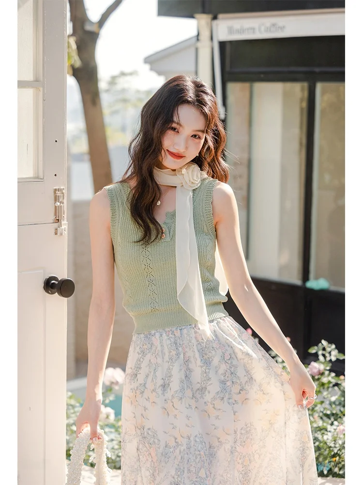 

Уникальный красивый вязаный жилет для женщин, весенне-летний топ, внутренняя одежда, базовый слой, верхняя одежда, красный, желтый