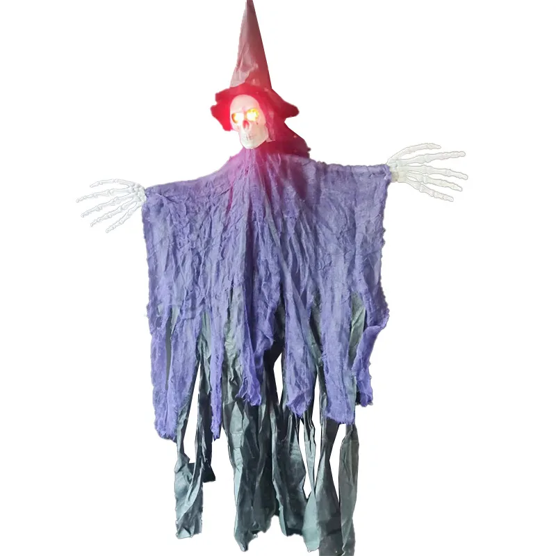

Halloween Hanging Animated Clown Bride Nurse Pumpkin Ghost with Glowing Eyes and Scary Sound Haunted House Party Decoration Prop