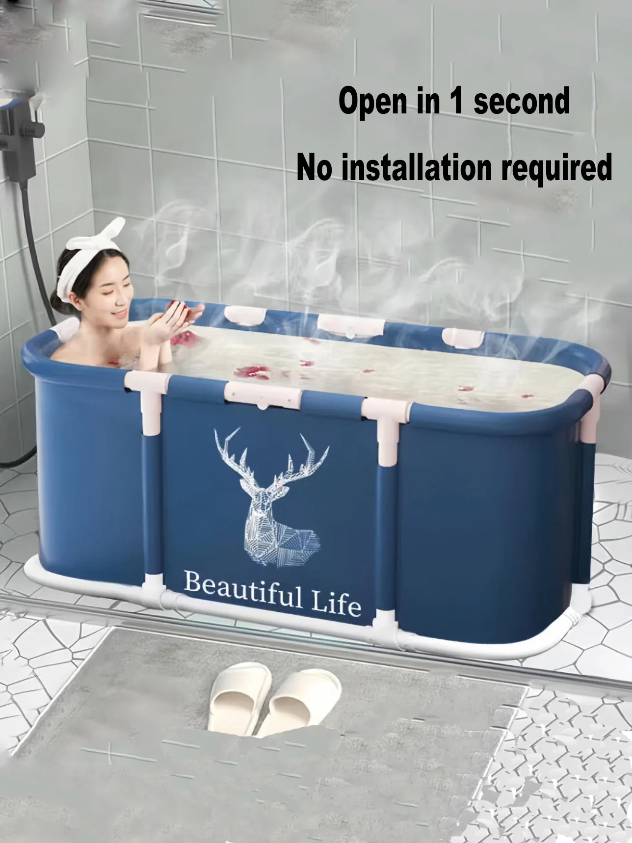 Installation-Free And Foldable Bath Bucket, Bath Bucket And Sauna Bucket That Can Be Used By Both Adults And Children