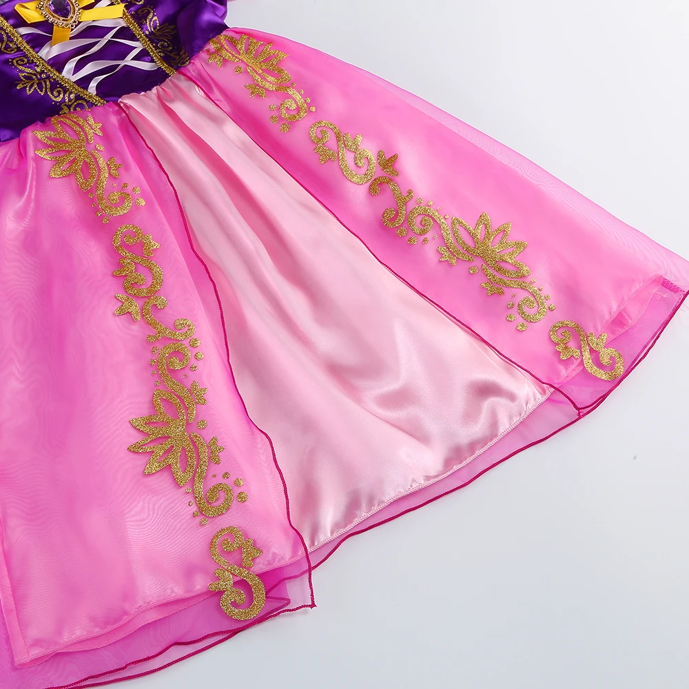 Mädchen Rapunzel Kleid Tangled Prinzessin Kostüm Halloween Geburtstag Karneval Party Vestido Kinder Geburtstagskleid – Detail 9