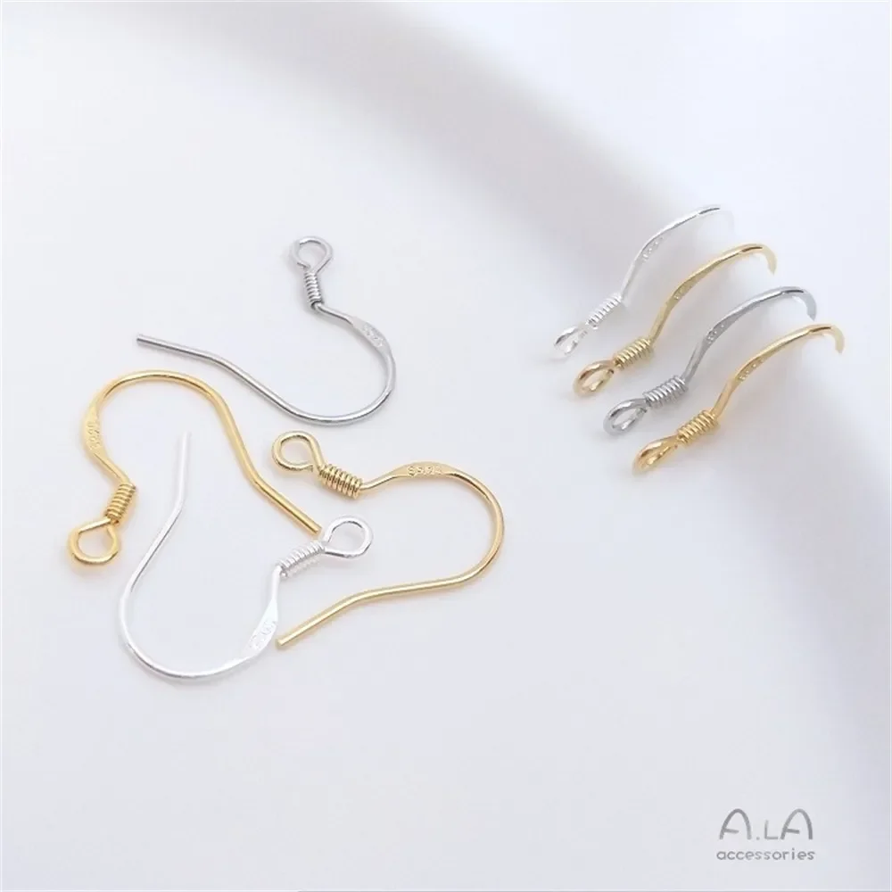 

S925 All-over Sterling Silver Ear Hook Plated 18K Gold White Gold 14K Gold-Color Earrings Accessories DIY Handmade Materials