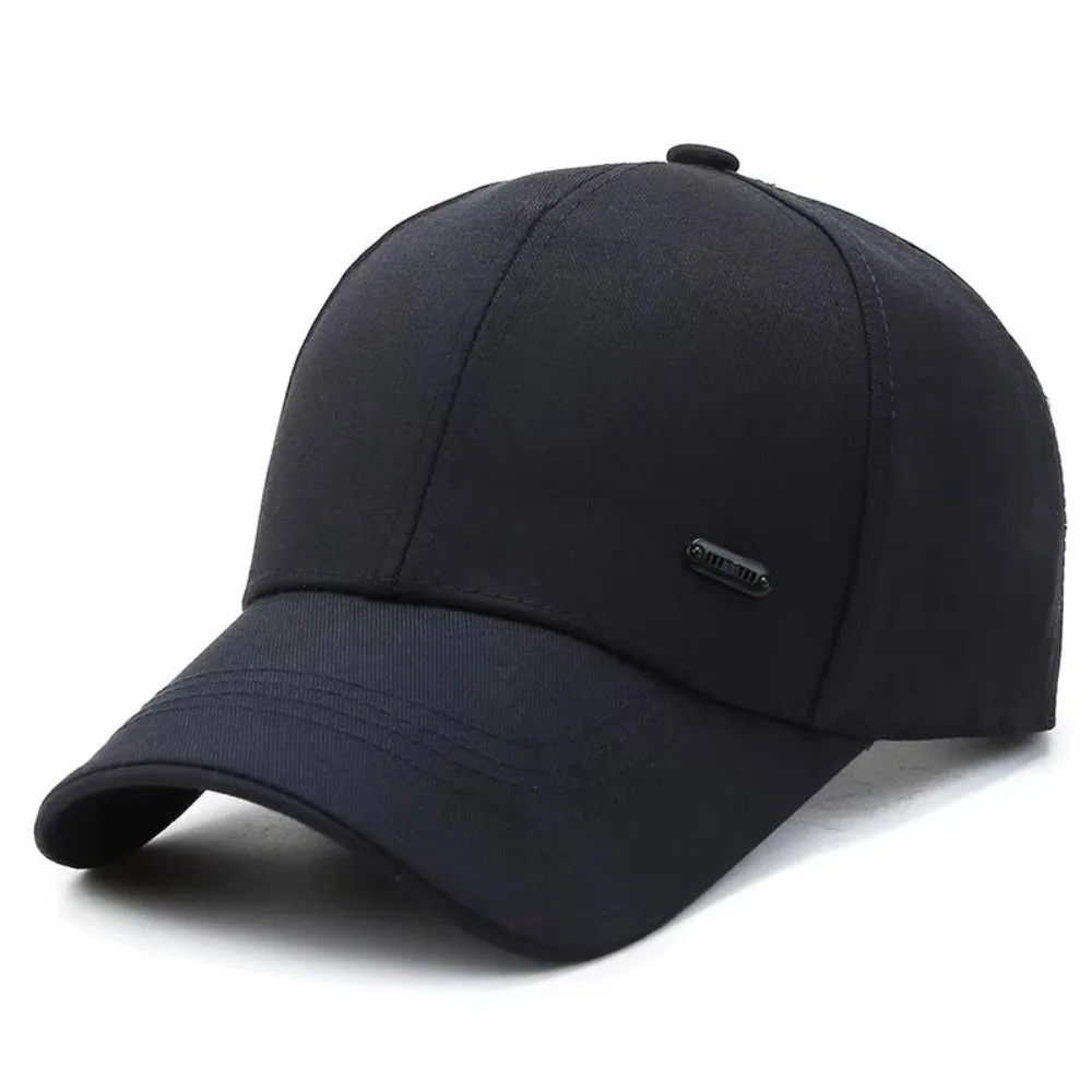 

Outdoor Men's Suit Material Baseball Cap Casual Korean Style Round Top Bent Brim Hat Visors Adjustable Sunshade Hat