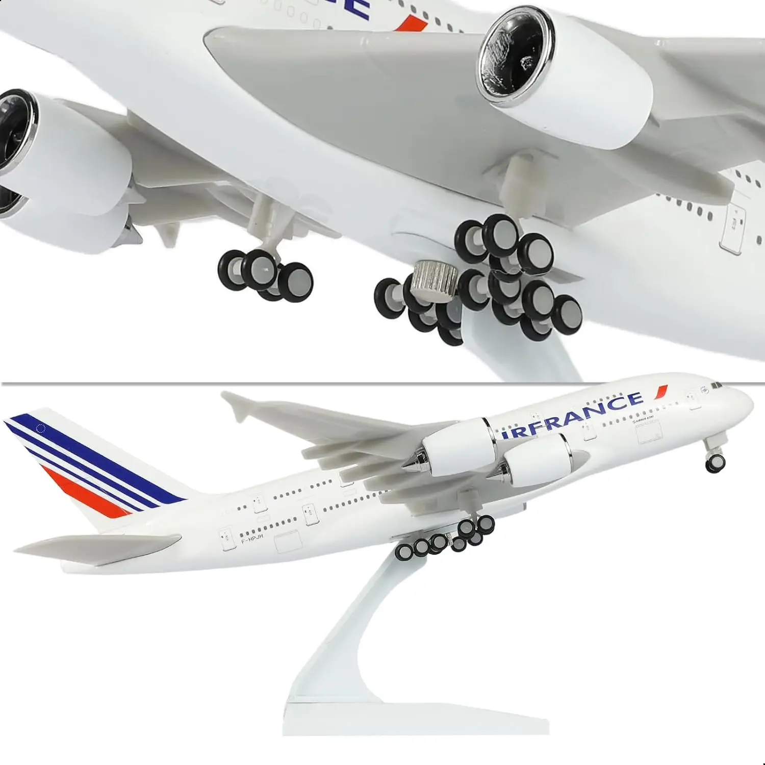 30cm 1/240 Scale Aircraft Air France A380 Diecast Resin Airplane Model with Stand Desktop Display Aviation Gift or Decoration