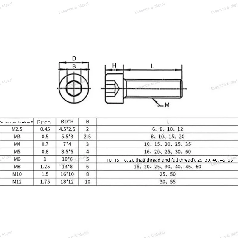 PEEK Knurled Cylindrical Head Hexagon Socket Bolt M2 M2.5 M3 M4 M5 M6 M8 M10 M12 High Strength and High Temperature Resistance