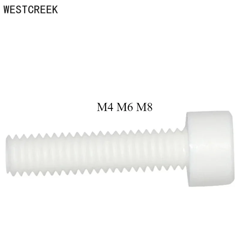 WESTCREEK PTFE hexagon socket head cap screws M4 M6 M8 10mm 12mm 16mm 20mm bolts PTFE high temperature screws 10pcs