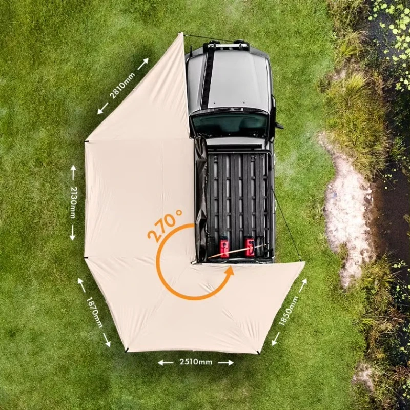 Car side 270 degree awning outdoor camping waterproof 4x4 off-road car roof awning