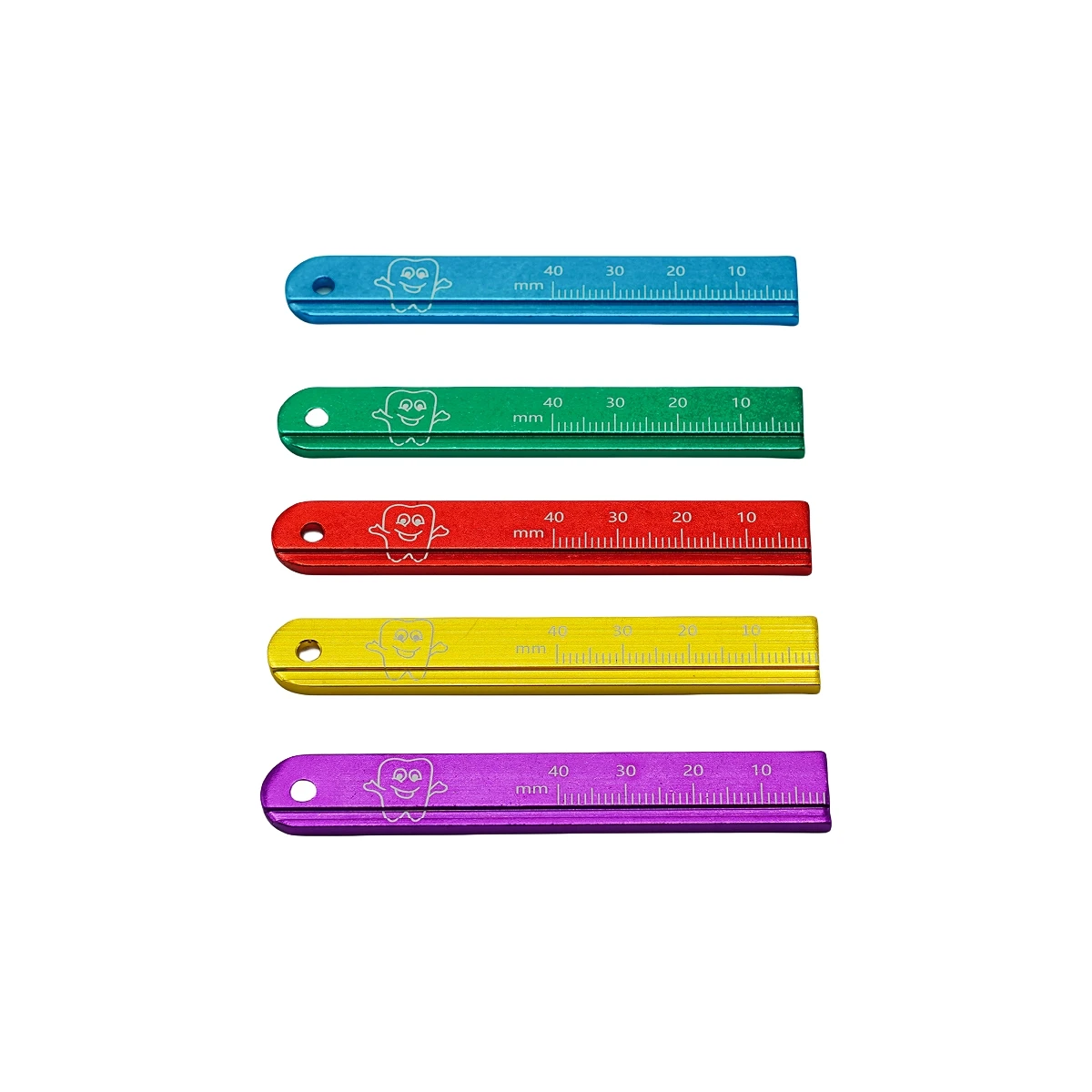 20Pcs Dental Endodontic Finger Rulers Polychromatic Scale Tools for Root Canal Measurement Aluminum Oral Instruments Accessories