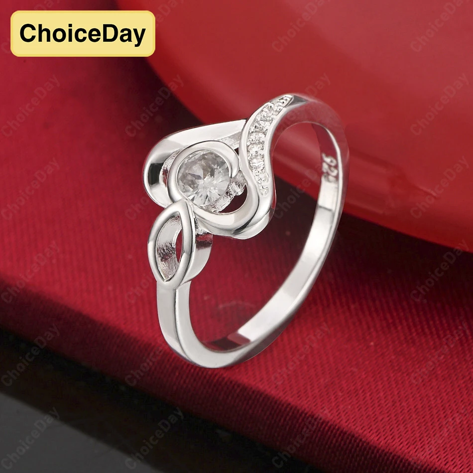 

ChoiceDay 925 Sterling Silver 7/8/9/10 Beautiful Heart Shaped Zirconia Ring Women's Accessories Party Charm Jewelry