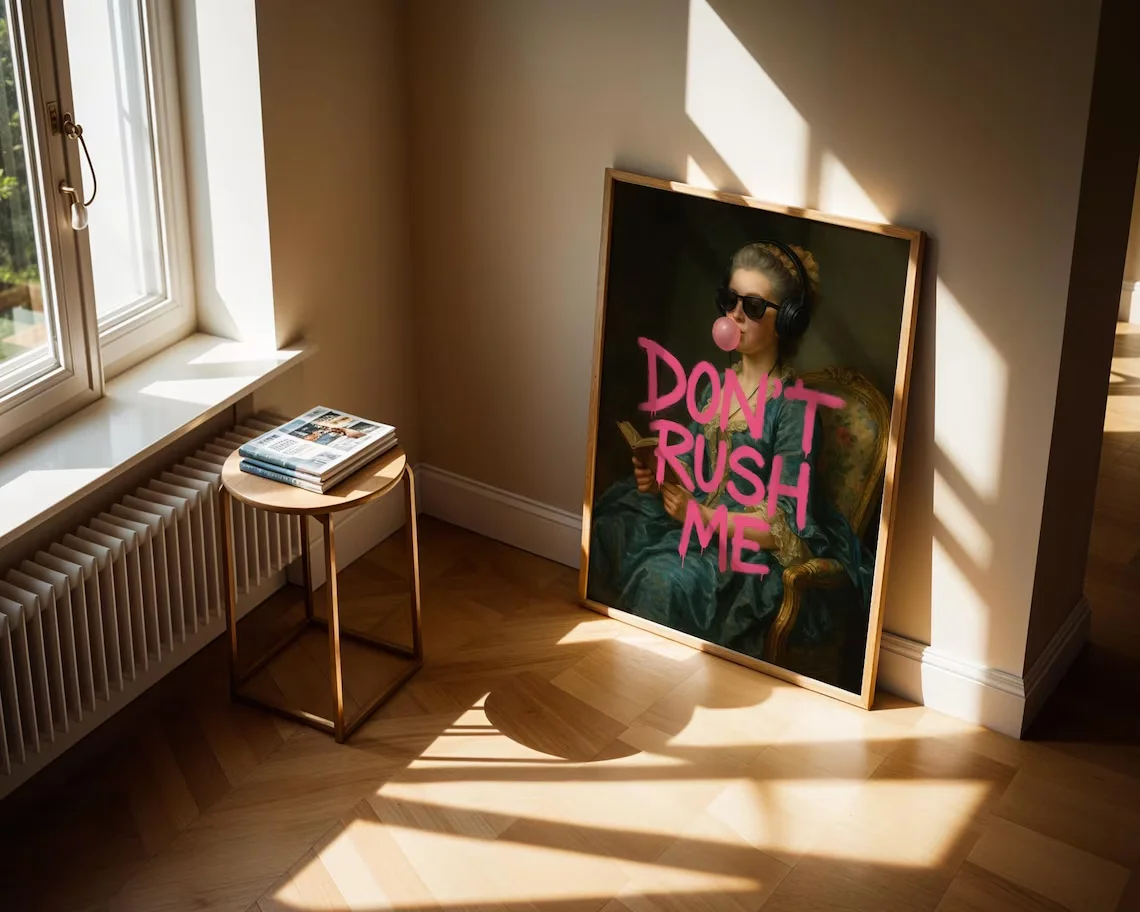 Funny Graffiti Art Print: Don't Rush Me - Trendy Girly Maximalist Decor