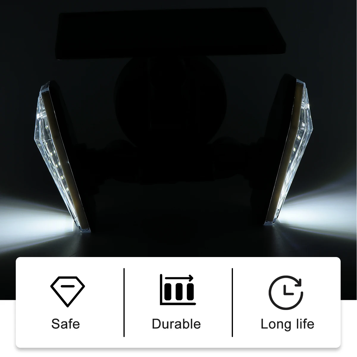 

Human Body Induction Wall Outdoor Black Durable Plastic Abs Waterproof Ip65 Adjustable Angle Auto On Off Solar Powered Light For