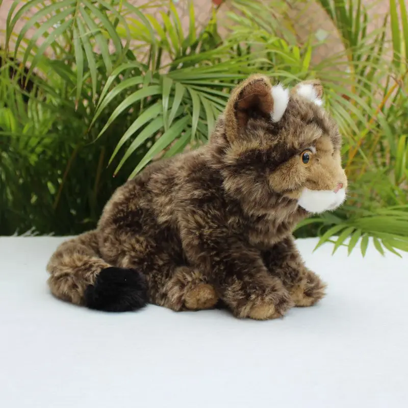 Simulation Tabby Cat Doll Cute Scottish Wildcat Doll Plush Toy Gift Lifelike Animals Simulation Stuffed Doll Kawaii Toy Gifts