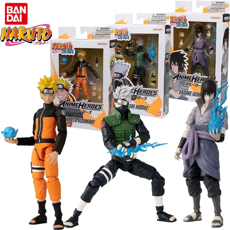 

Bandai Genuine ANIME HEROES NARUTO Anime Figure Naruto Sasuke Kakashi Action Toys For Kids Christmas Gift Collectible Model