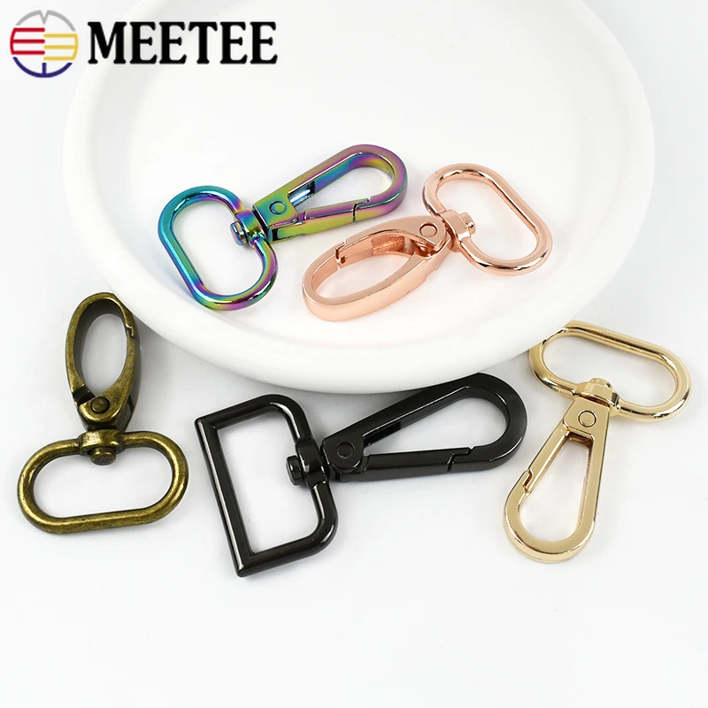 20/50Pcs Meetee 20/25mm Metal Hook Buckles Lobster Clasp Bags Strap Buckle Dog Collar Snap Belt Clip Keychain DIY Accessories