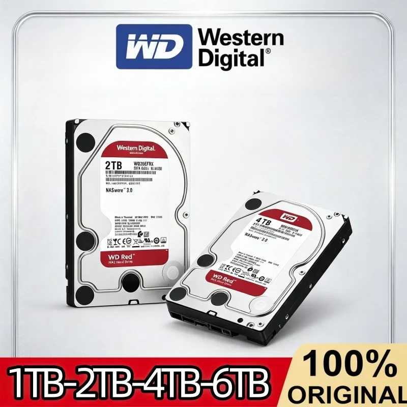 Western Digital WD Red NAS Hard Drive 3.5 Inch SATA 6Gb/s 3TB 4TB 6TB 5400RPM 64MB Cache Internal HDD For Desktop NAS Storage