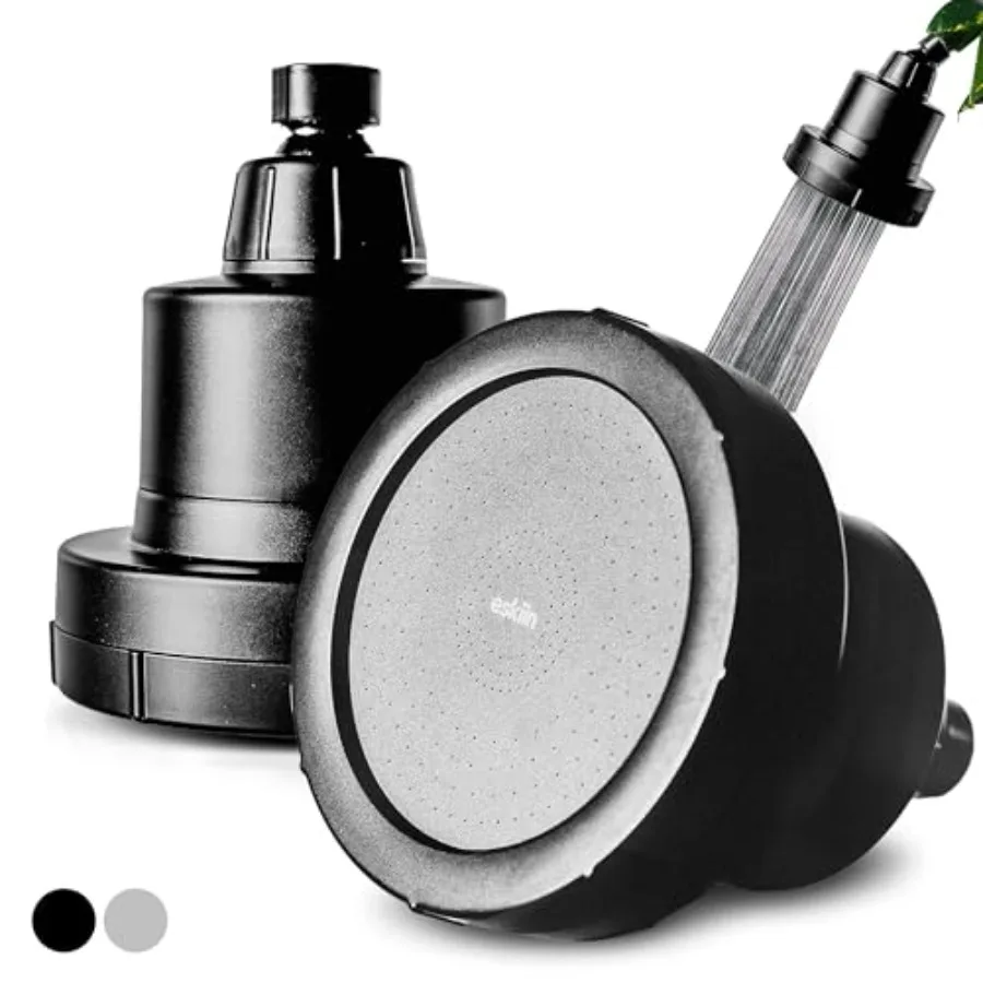 

Фильтрующая насадка для душа для жесткой воды - черная, с высоким давлением, с фильтрами для умягчения воды, уменьшения перхоти и защиты окрашенных волос.