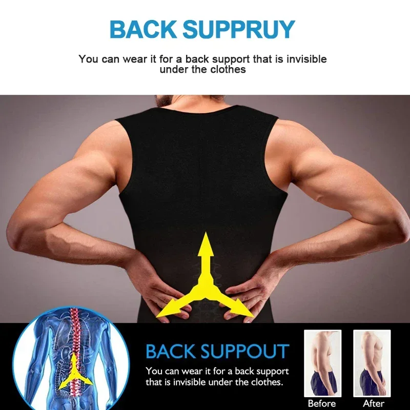 New Men Neoprene Sweat Sauna Vest Body Shapers Vest Waist Trainer Slimming Vest Shapewear Waist Shaper Corset For Women