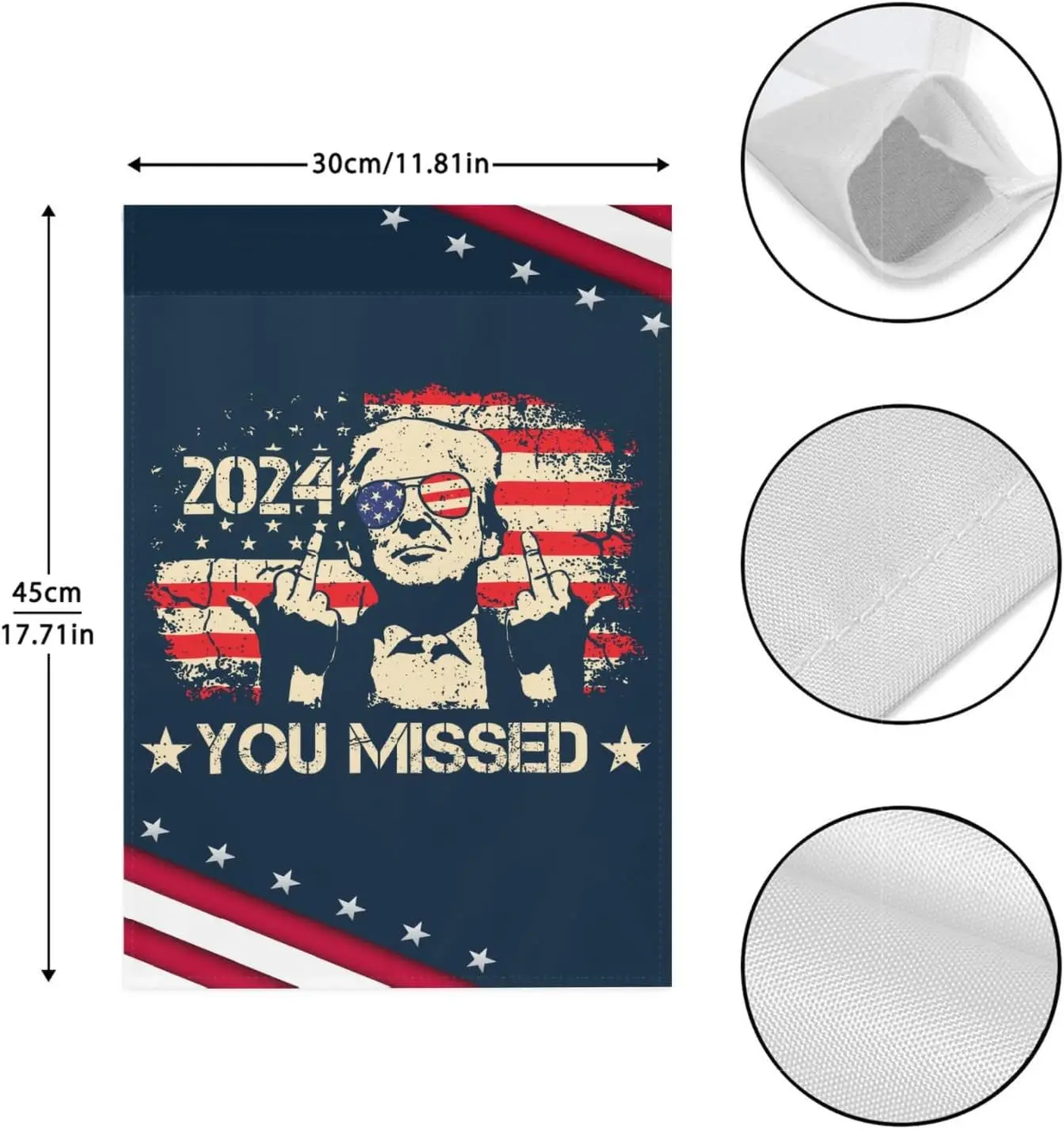 You Missed Trump 2024 House Flags One Size Double SidedDecorative House Flag Yard Outdoor Flags Double Sided Outdoor Sign You Mi