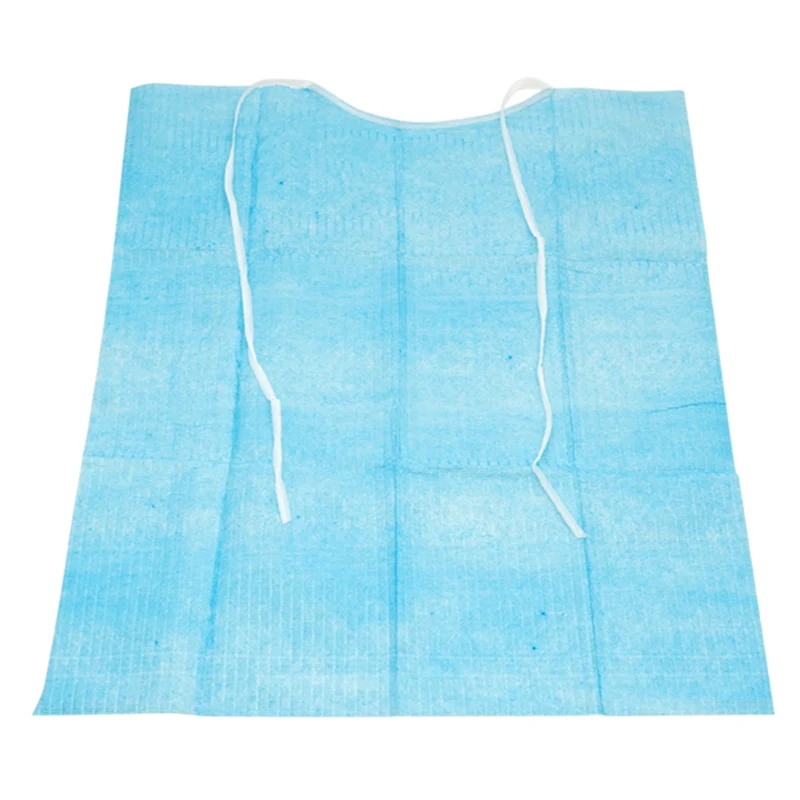 30pcs Disposable Dental Apron Waterproof Paper Clean Wipes Pad Neckerchief Scarf Dentist Patient Bibs Pads