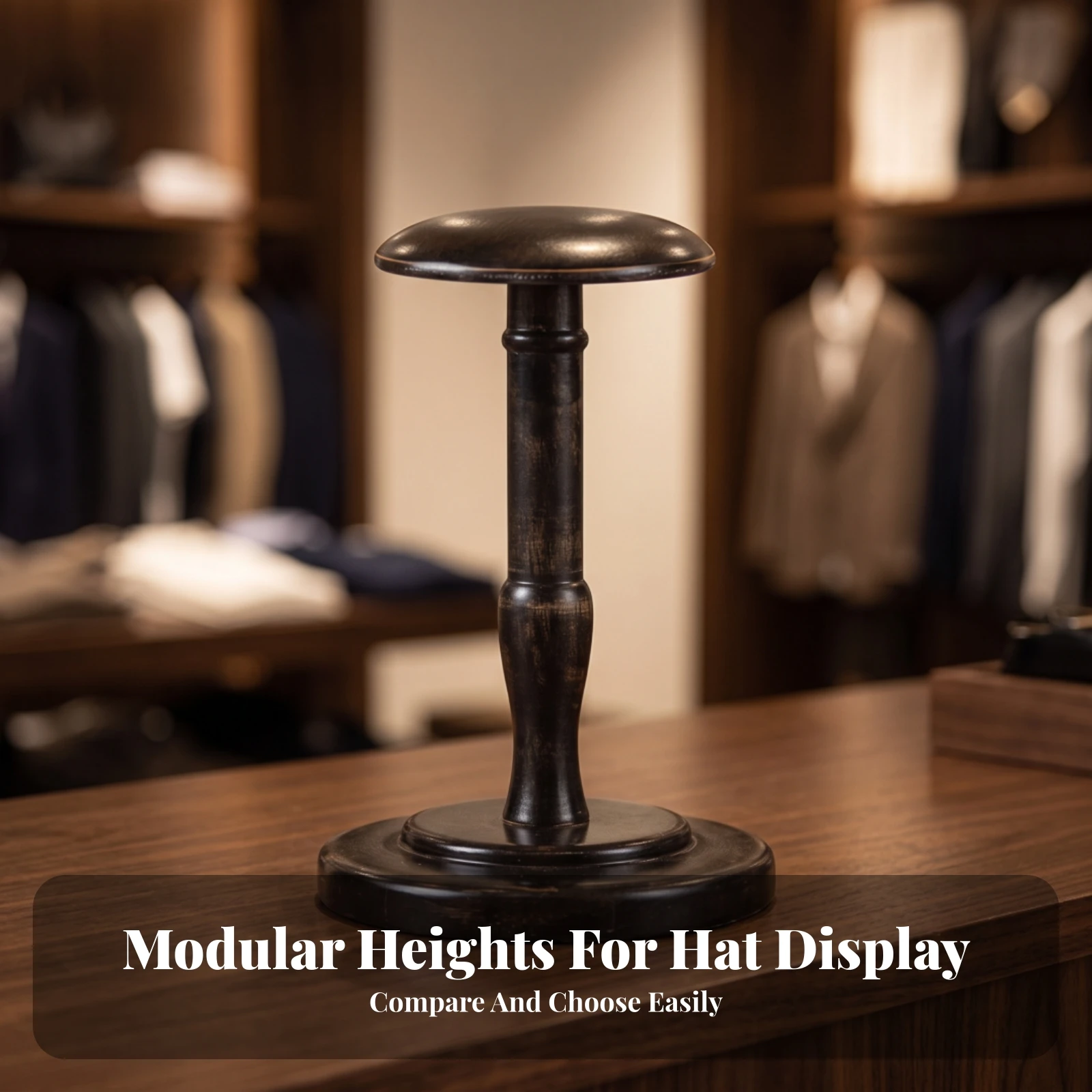 Tabletop Hat Rack Vintage Desktop Hat Rack Cap Stand Long-Lasting Long-Lasting for Collectors, Dressing Room, Retail Counter