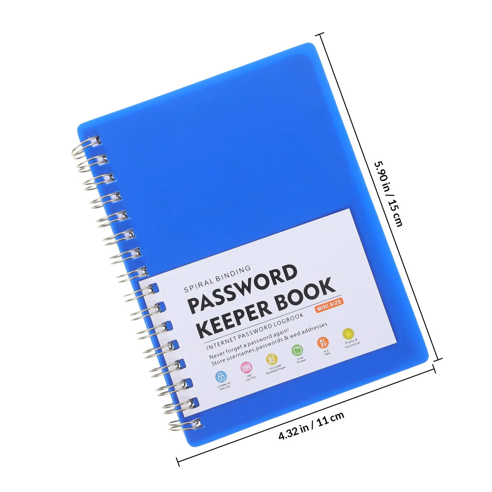 Spiral Bound Password Notebook A6 Multi-Use Alphabetical Tabs Index Page Website Address Record Book Smooth Paper Portable