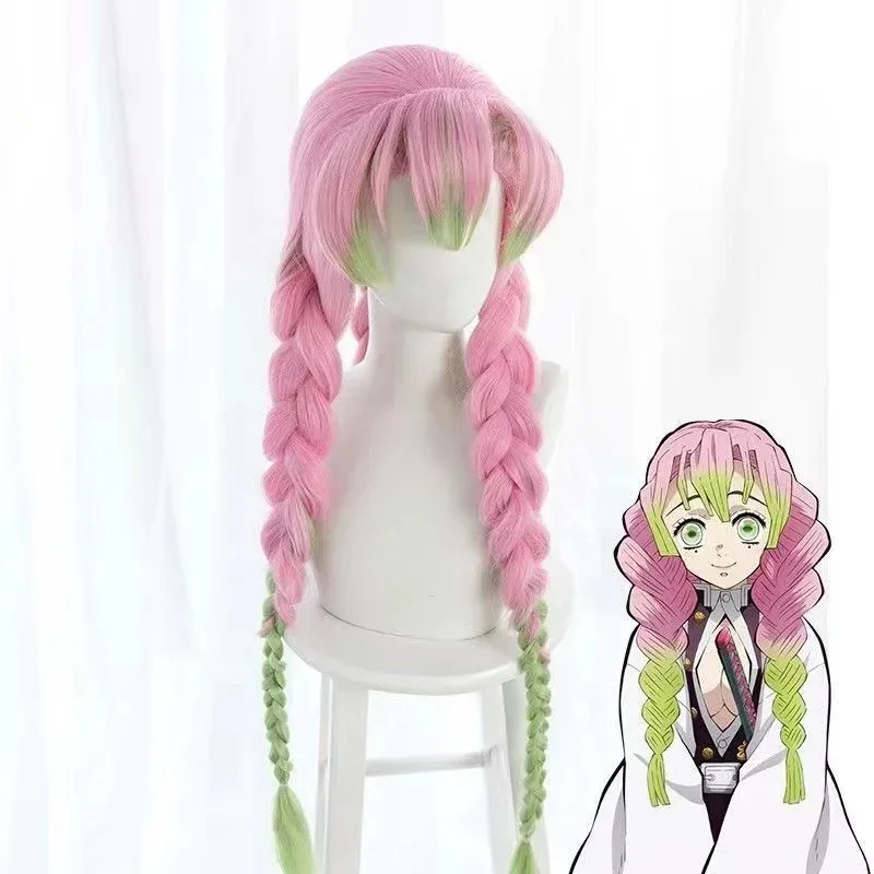 LQbilibili, новый канродзи Мицури, карнавальный костюм, убийца демонов, розовое кимоно, платье, наряды на Хэллоуин, карнавал, вечерние женские костюмы, парик