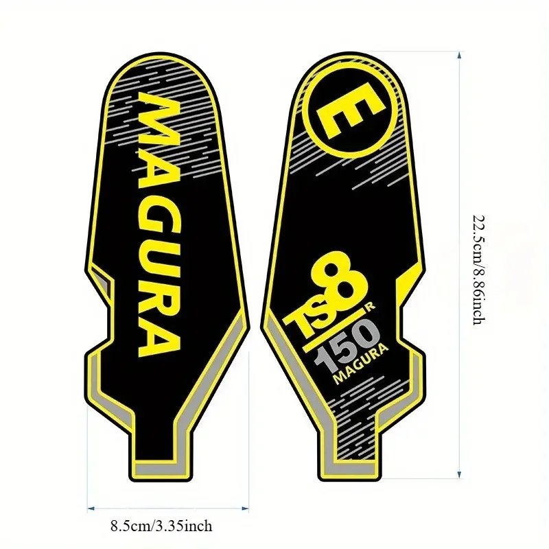 2Pcs Magura TS8 Bike Fork Rod Sticker - Heavy Duty Adhesive, Scratch and Impact Resistant, Easy Peel and Paste Application